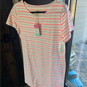 Joules Pink and White Striped Shirt